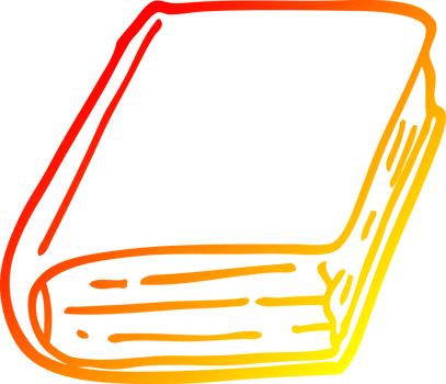 warm gradient line drawing of a cartoon old book png