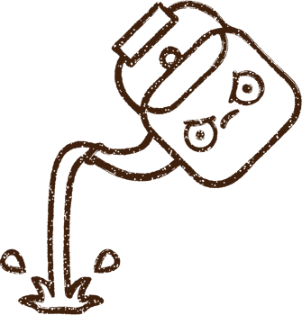 Pouring Kettle Charcoal Drawing png
