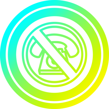 no cold calling circular icon with cool gradient finish png