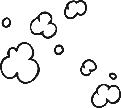 hand drawn black and white cartoon puff of smoke symbol png