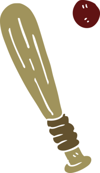 cartoon doodle bat and ball png