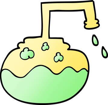 cartoon doodle bubbling chemicals png