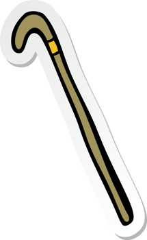 sticker of a cartoon walking stick png
