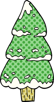 cartoon doodle pine trees png