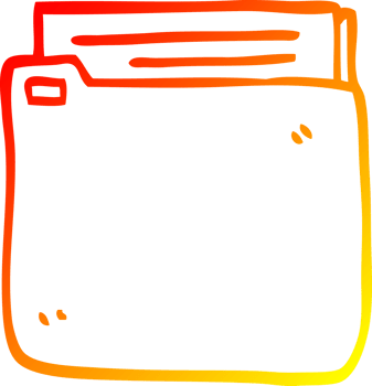 warm gradient line drawing of a cartoon file png
