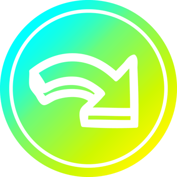 direction arrow circular icon with cool gradient finish png
