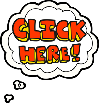 hand drawn thought bubble cartoon click here word symbol png