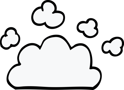 cartoon doodle weather cloud png