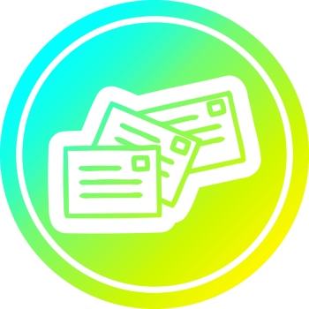 stack of letters circular icon with cool gradient finish png