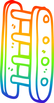 rainbow gradient line drawing of a cartoon tall ladder png