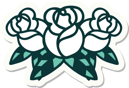 sticker of tattoo in traditional style of a bouquet of flowers png