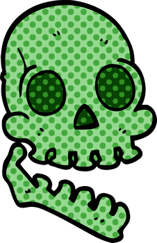 cartoon doodle happy skull png