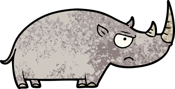 cartoon rhinoceros drawing png