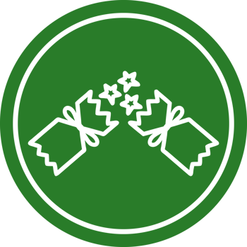 exploding christmas cracker circular icon symbol png