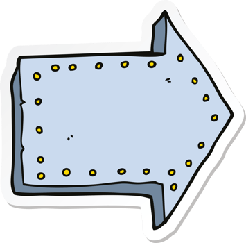 sticker of a cartoon pointing arrow png