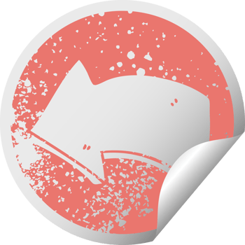 distressed circular peeling sticker quirky symbol arrow png