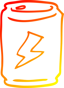 warm gradient line drawing of a cartoon can png