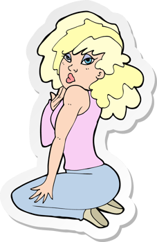 sticker of a cartoon woman posing png