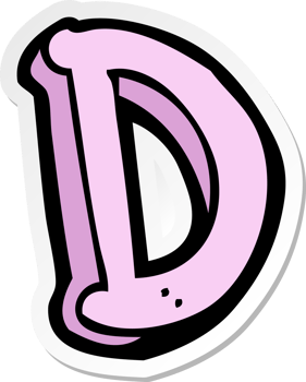 sticker of a cartoon letter D png