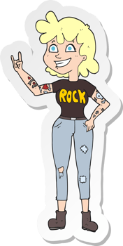 sticker of a cartoon rock girl png