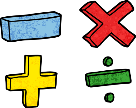 cartoon math symbols png