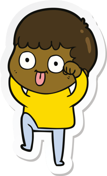 sticker of a cartoon man staring png