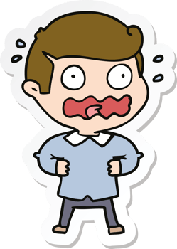sticker of a cartoon man totally stressed out png