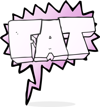 hand drawn speech bubble cartoon FAT symbol png