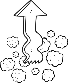 hand drawn black and white cartoon pointing arrow png
