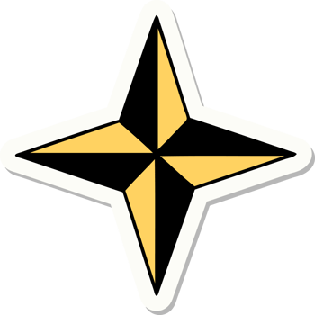 sticker of tattoo in traditional style of a star png