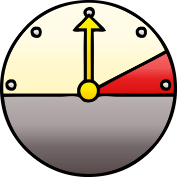 gradient shaded cartoon of a speedometer png