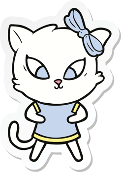 sticker of a cartoon cat png
