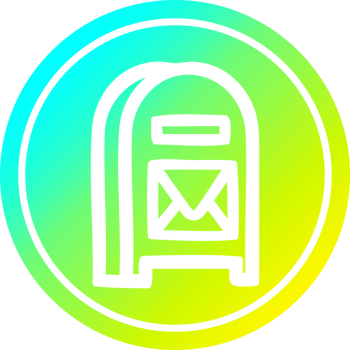 mail box circular icon with cool gradient finish png