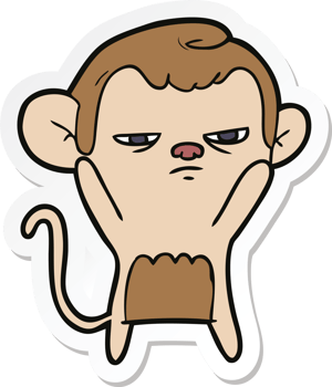 sticker of a cartoon monkey png