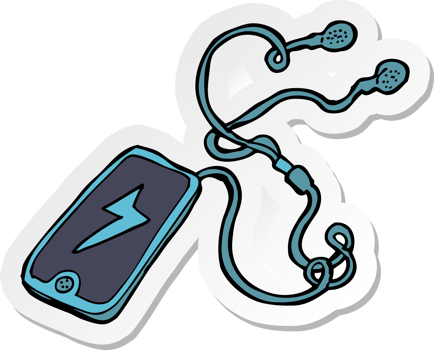 sticker of a cartoon music player png