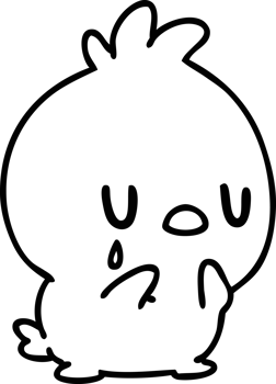 line doodle of a cute little bird crying png