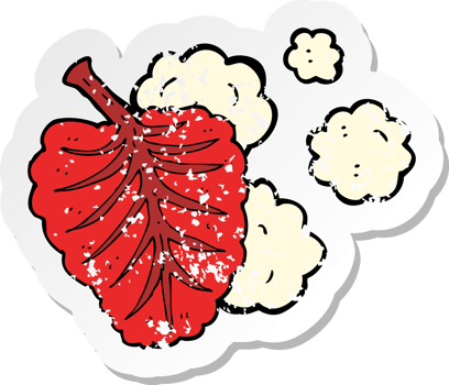 retro distressed sticker of a cartoon leaf symbol png