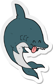 sticker of a funny cartoon shark png