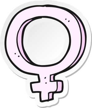 sticker of a cartoon female symbol png