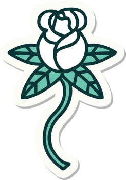 sticker of tattoo in traditional style of a flower png