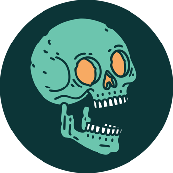 iconic tattoo style image of a skull png