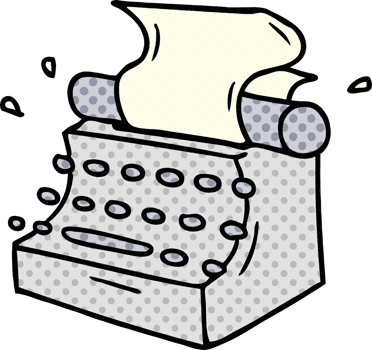 hand drawn cartoon doodle of old school typewriter png
