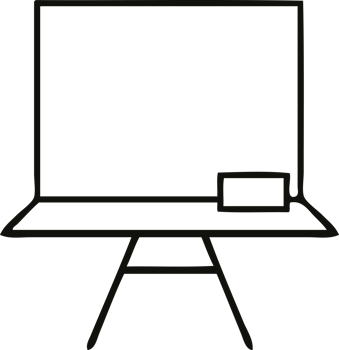 line drawing cartoon of a white board png
