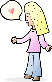 cartoon woman in love png