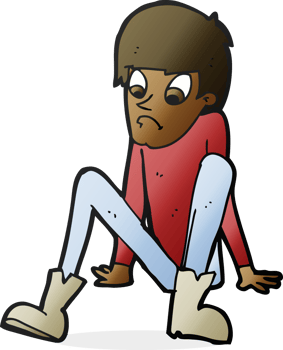 cartoon boy sitting on floor png