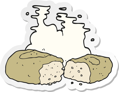 sticker of a cartoon bread png