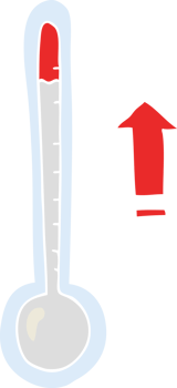 flat color illustration of rising temperature png