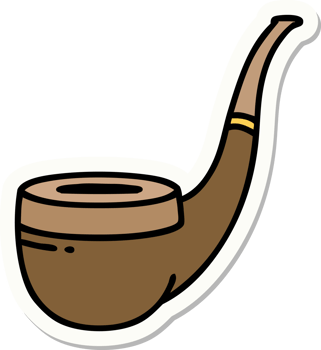 sticker of tattoo in traditional style of a smokers pipe png