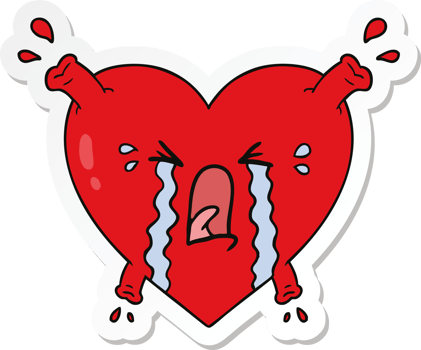 sticker of a cartoon heart png