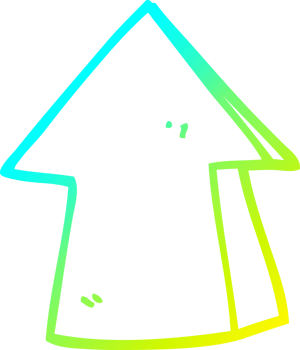 cold gradient line drawing of a cartoon pointing arrow png